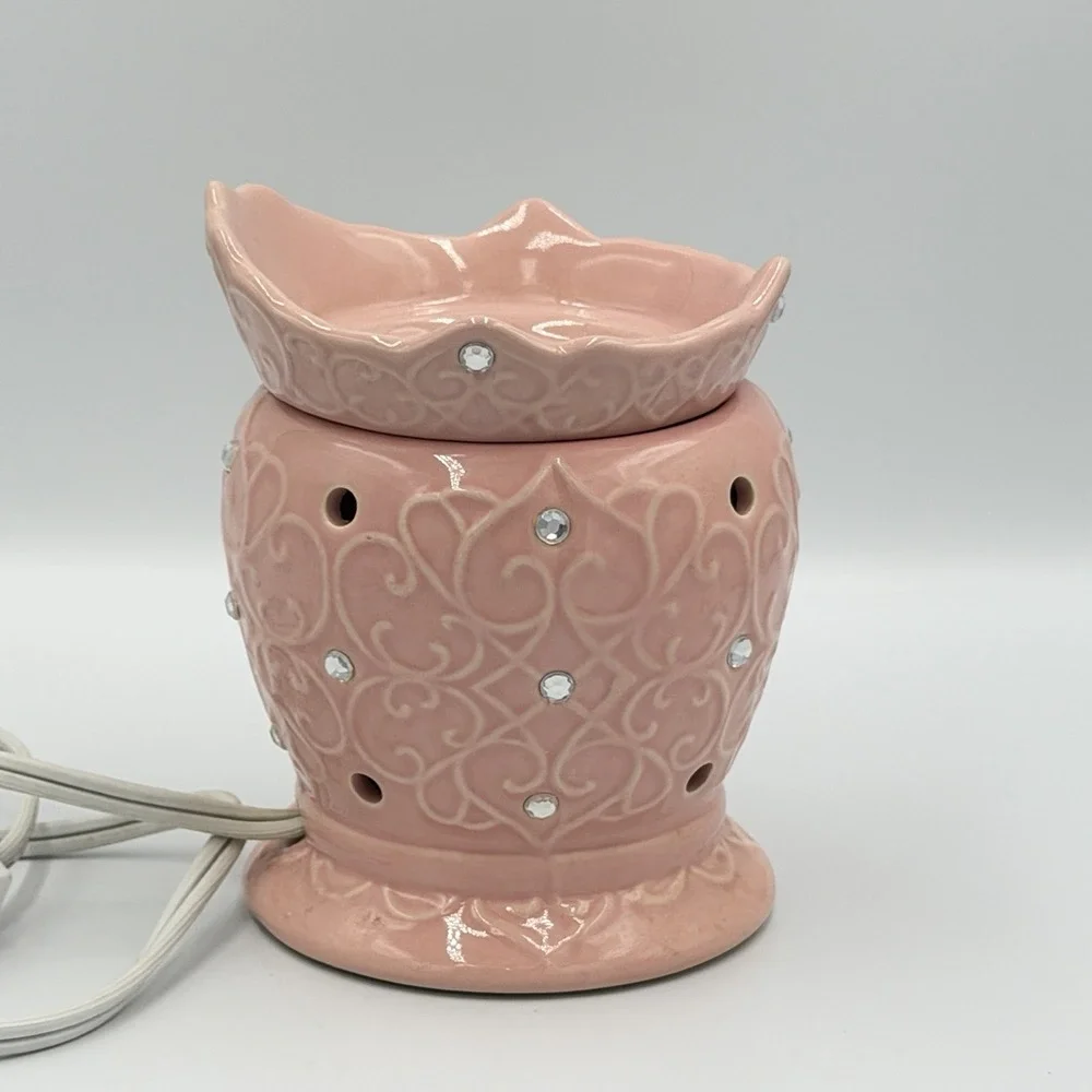 Scentsy Tiara Pink Electric Wax Warmer Rhinestone‎ Crown Boxed Tested Works